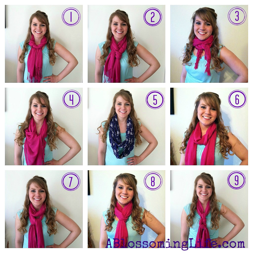 Tying scarves around on sale neck