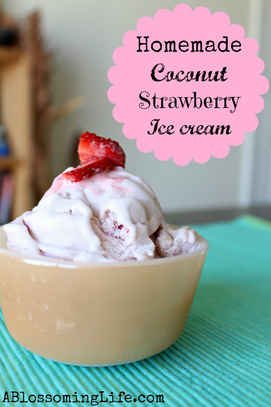 Coconut Strawberry Ice Cream