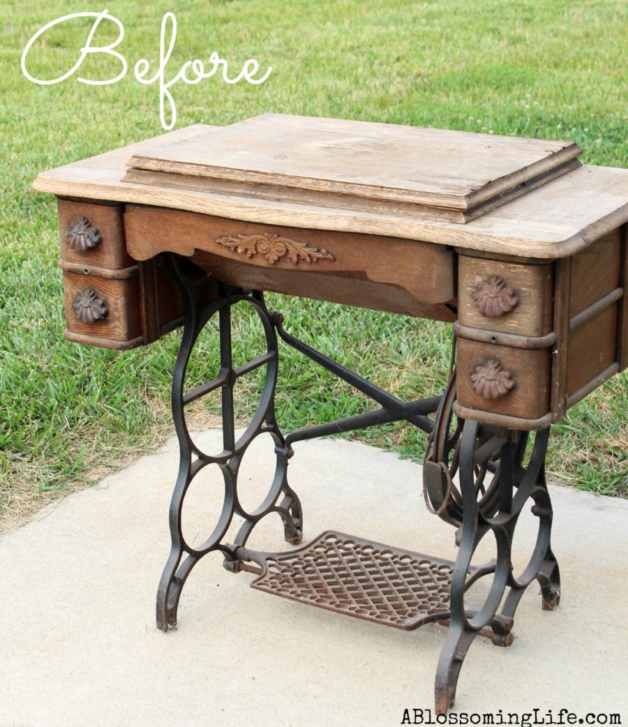 Sewing Machine Table DIY: Updating a Vintage Sewing Cabinet