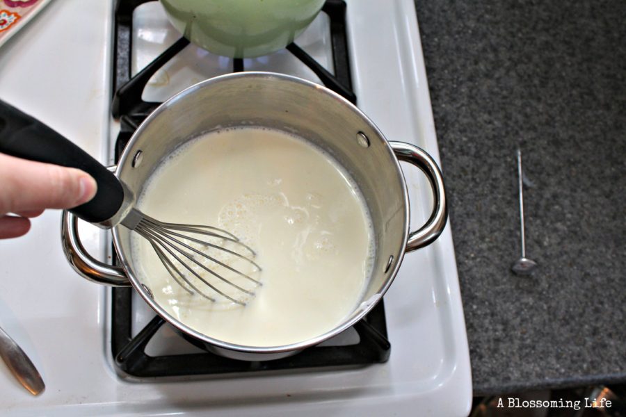 raw milk in a pot for making yogurt