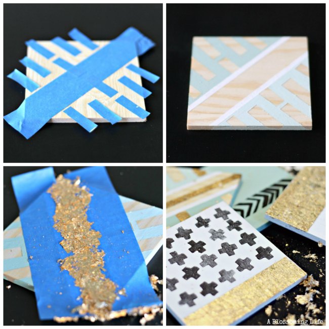 DIY Custom Gold Leaf Coasters - A Blossoming Life