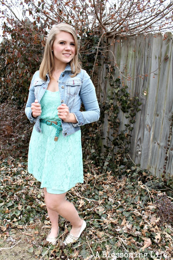 Frugal Fashion: Teal Lace Dress - A Blossoming Life