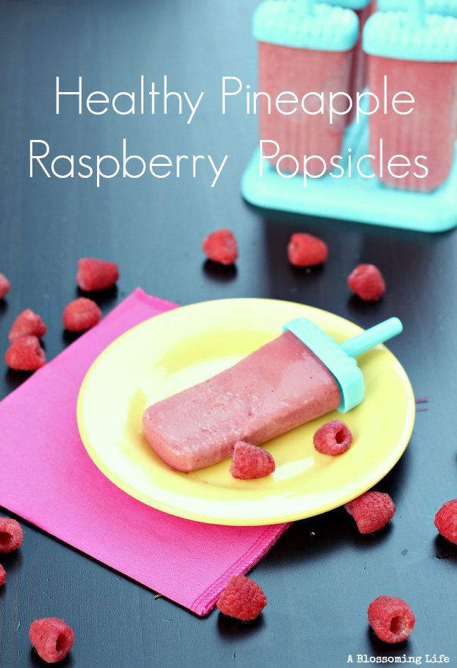 Healthy Pineapple Raspberry Popsicles for Kids