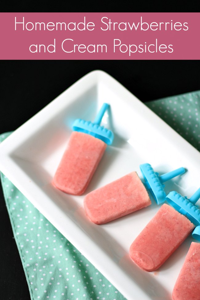 Homemade Strawberries and Cream Popsicles