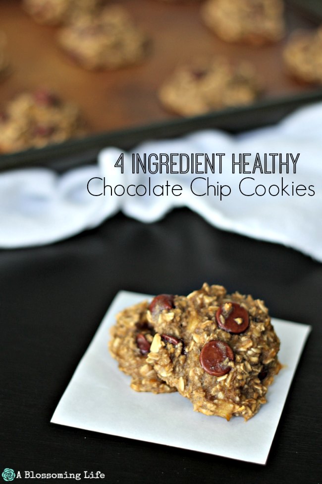 4 Ingredient Healthy Chocolate Chip Cookie Recipe