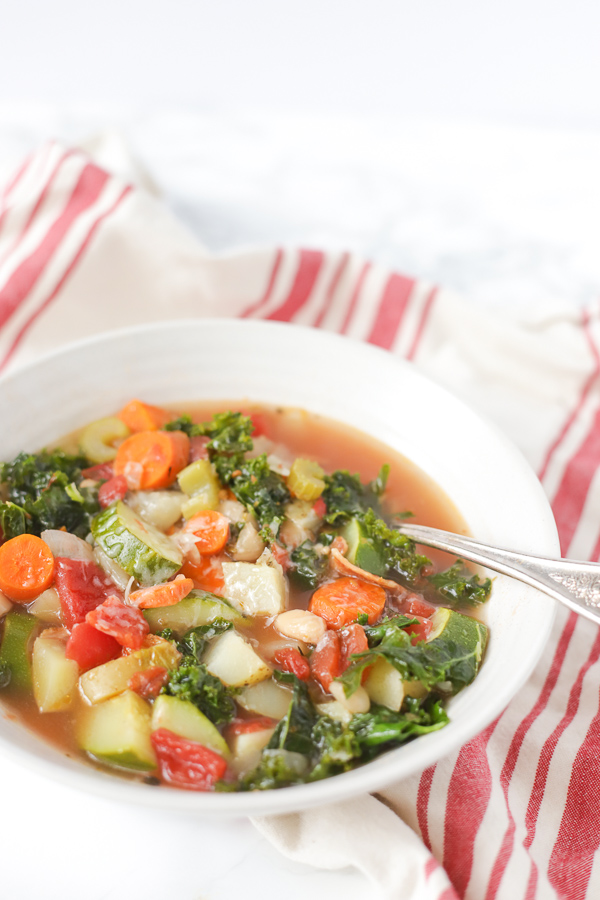 Classic Minestrone Soup Recipe With Bacon - A Blossoming Life