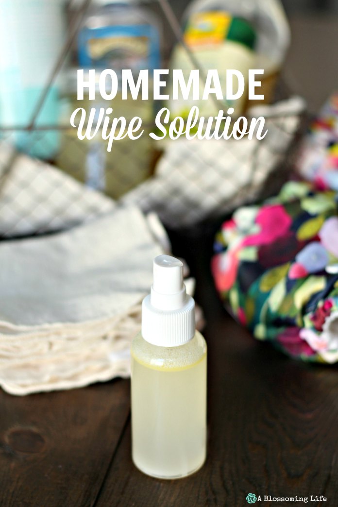 bottle of homemade wipe solution to make homemade baby wipes