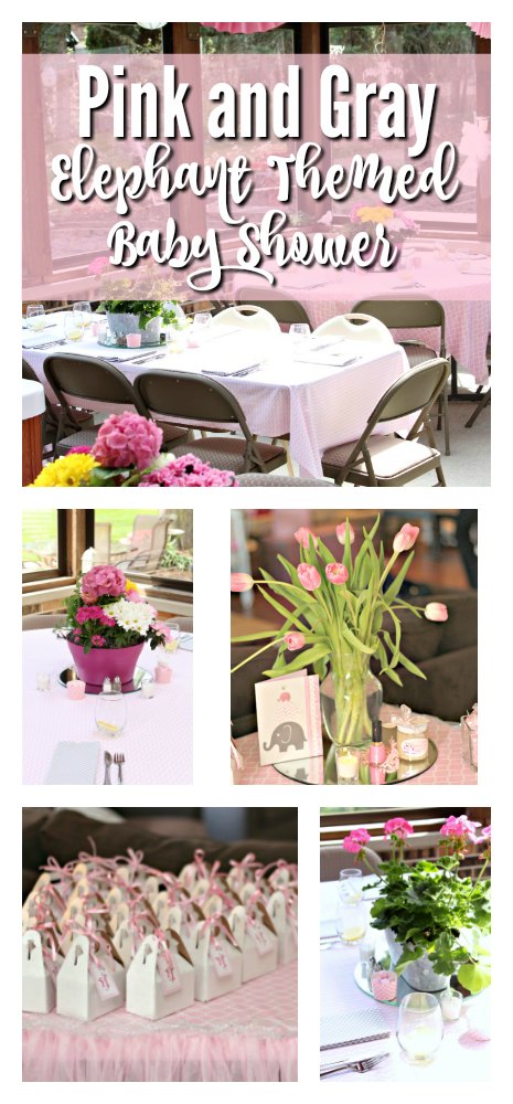 Pink and Gray Elephant Themed Baby Shower