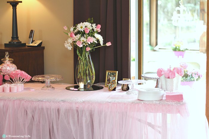 Pink and Gray Baby Shower- dessert table