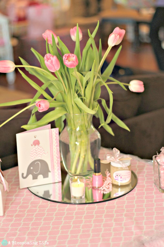 Pink and Gray Elephant Themed Baby Shower- Favors