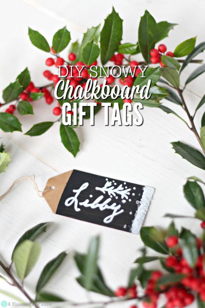 DIY Snowy Chalkboard Gift Tags