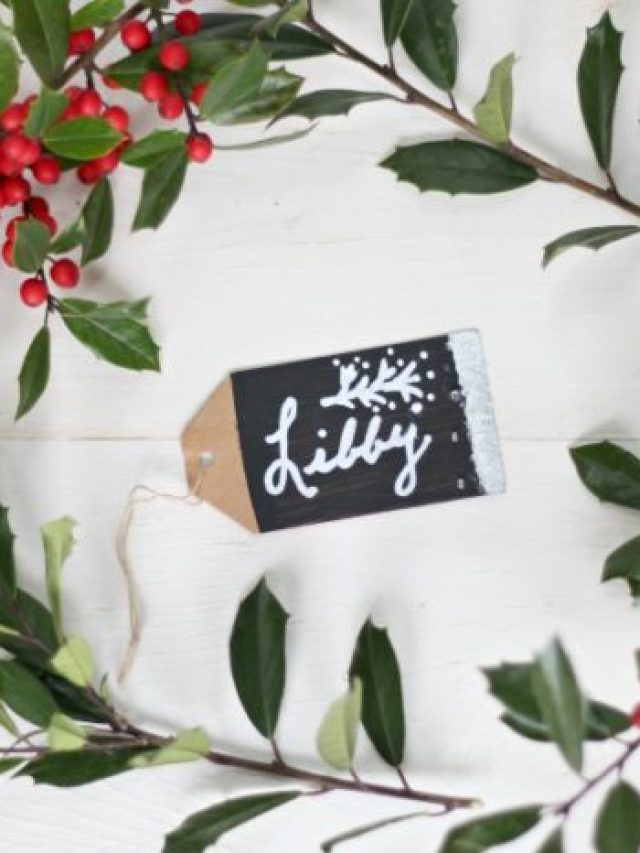 DIY Snowy Chalkboard Gift Tags Story