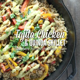 Fajita Chicken and Quinoa Skillet With Easy Avocado Cream Sauce