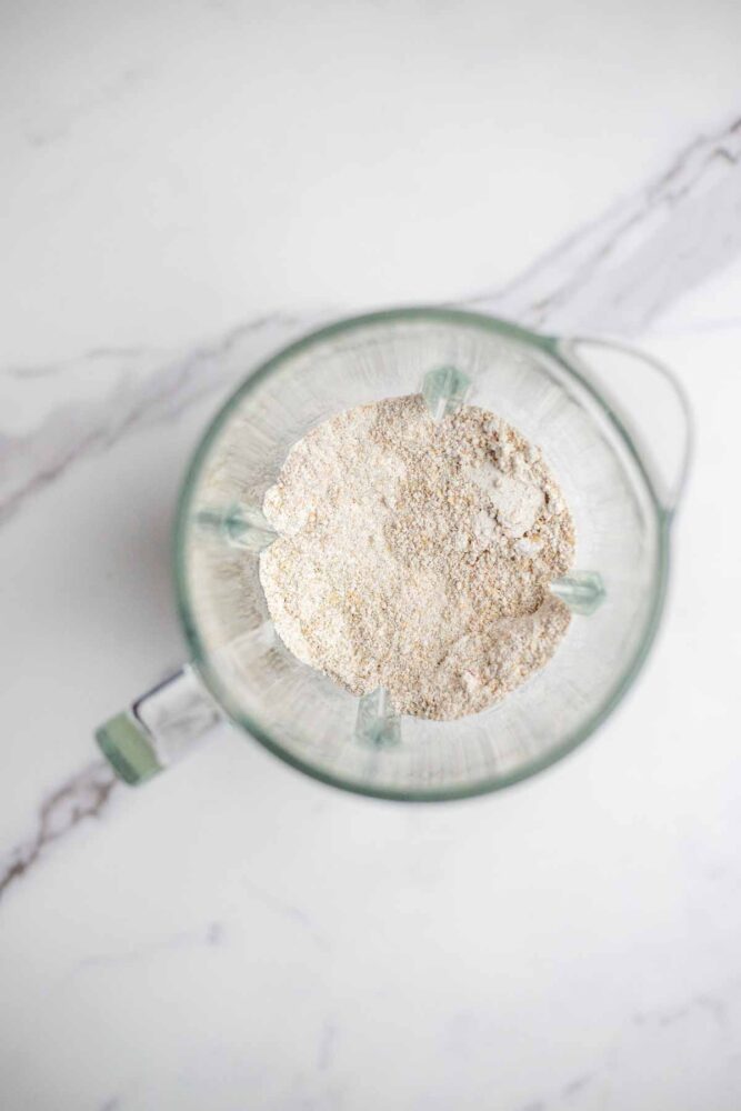 Oat flour in a blender.