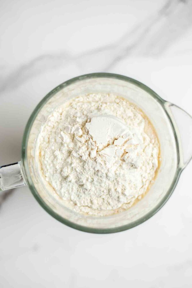 dutch baby pancake batter in a blender.