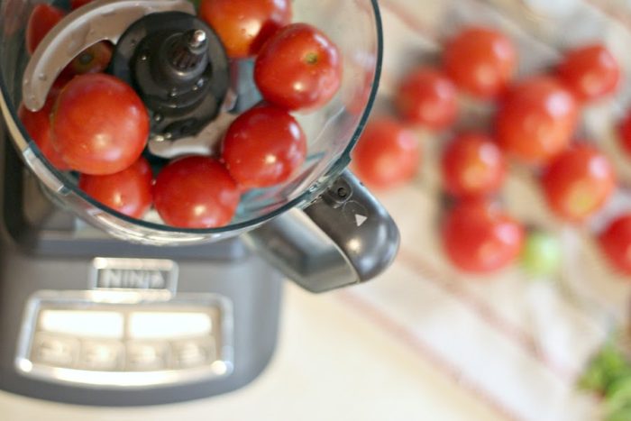 tomatoes in a food processor
