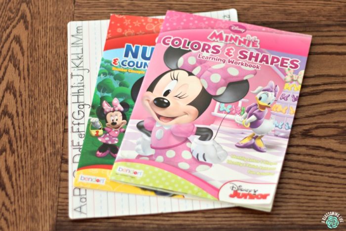 3 educational books with Disney characters for homeschooling a preschooler