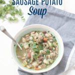 This hearty sausage potato soup is a delicious, healthy, and high protein meal that will satisfy on a cold chilly night... or anytime.