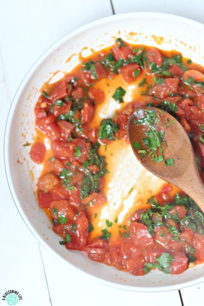 Quick and Easy Spicy Garlic Tomato and Herb Pasta - A Blossoming Life