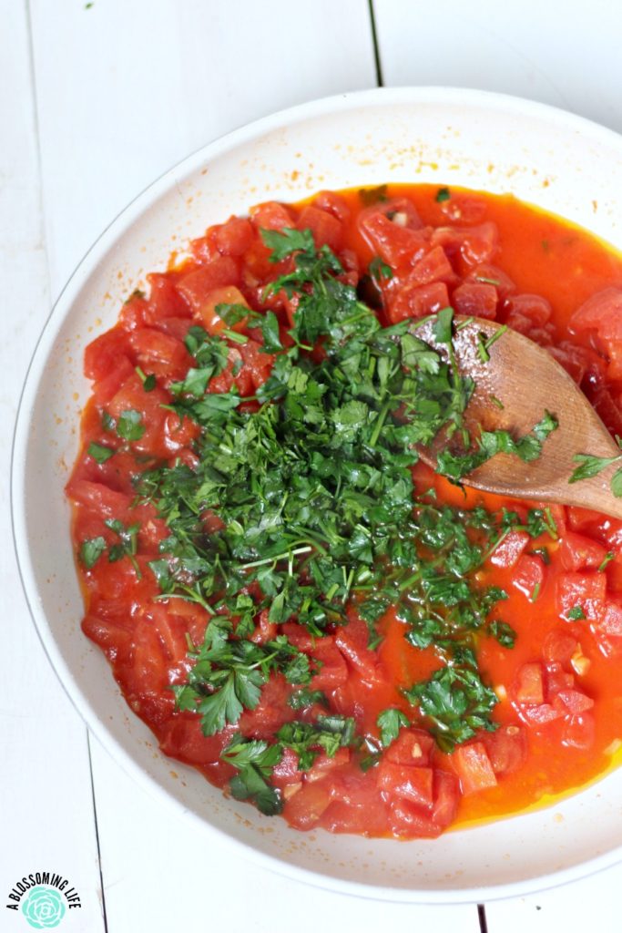 Quick and Easy Spicy Garlic Tomato and Herb Pasta - A Blossoming Life