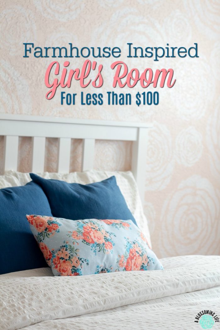 DIY Stenciled Flowers Wall – Farmhouse Girl’s Room Reveal