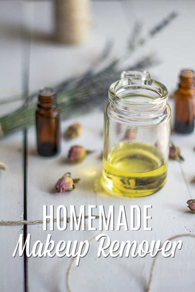 homemade makeup remover in a bottle