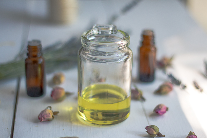 homemade makeup remover in a bottle