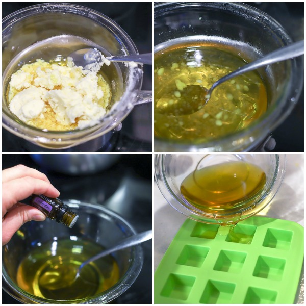 step by step pictures of how to make DIY lotion bars