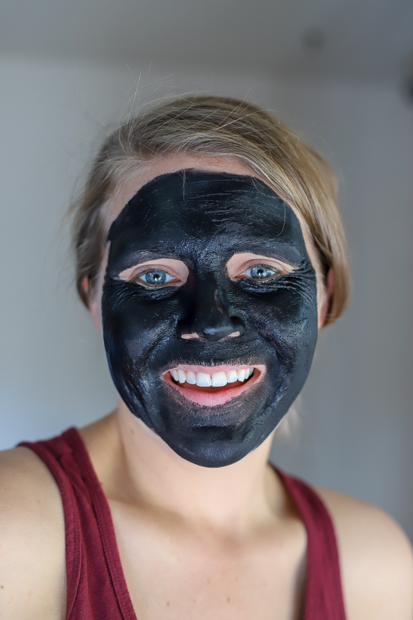 women wearing a DIY charcoal mask