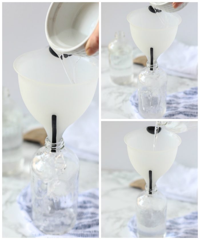 step-by-step pictures making homemade glass cleaner