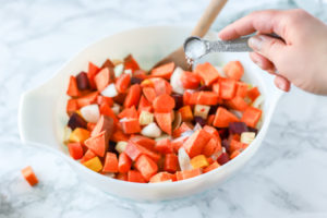 adding salt to root vegetables for roasted root vegetable recipe