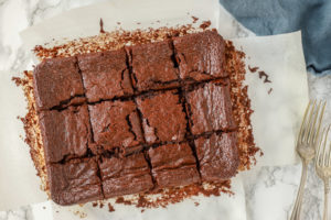 healthy brownies baked and sliced