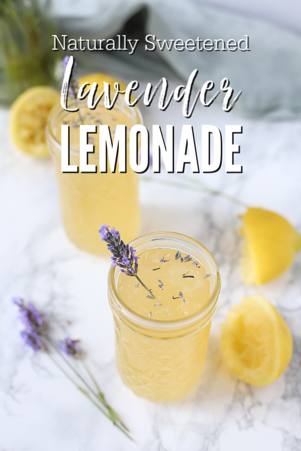 two glasses of lavender lemonade with dried lavender