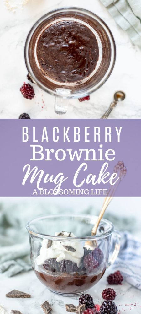 Blackberry Brownie Mug Cake - A Blossoming Life