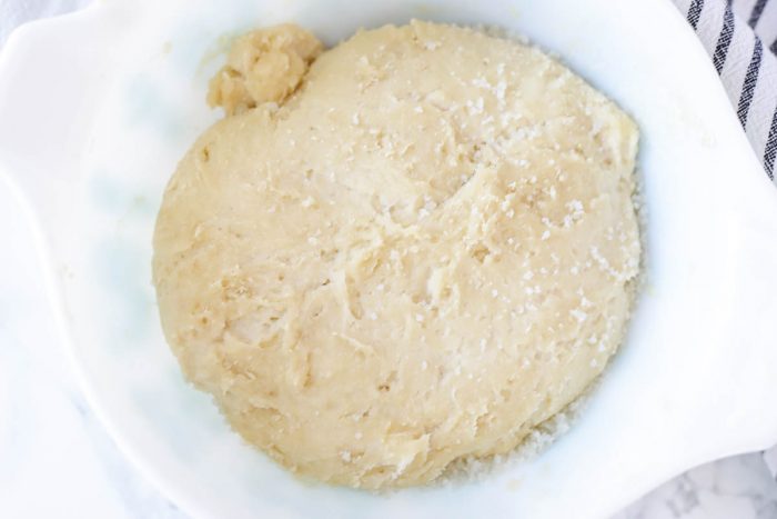 sourdough biscuit dough in a bowl