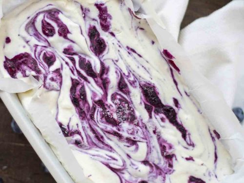 Blueberry-Swirl Buttermilk Ice Cream