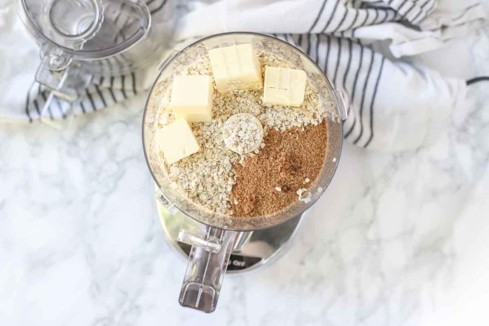 butter, oats, and coconut sugar in a food processor