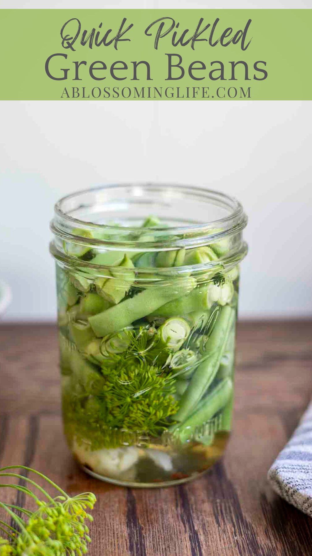 Quick Pickled Green Beans - A Blossoming Life