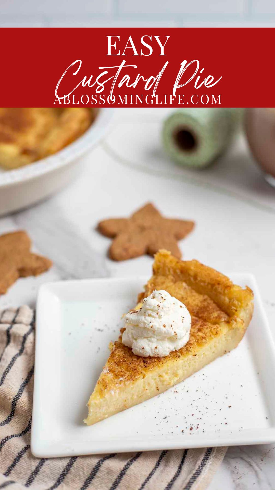 Simple Custard Pie Recipe - A Blossoming Life