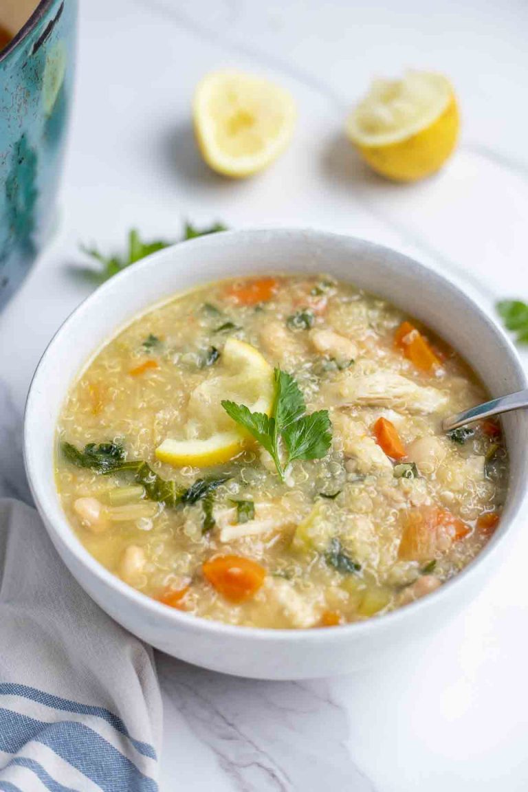 Easy Lemon Chicken Quinoa Soup - A Blossoming Life