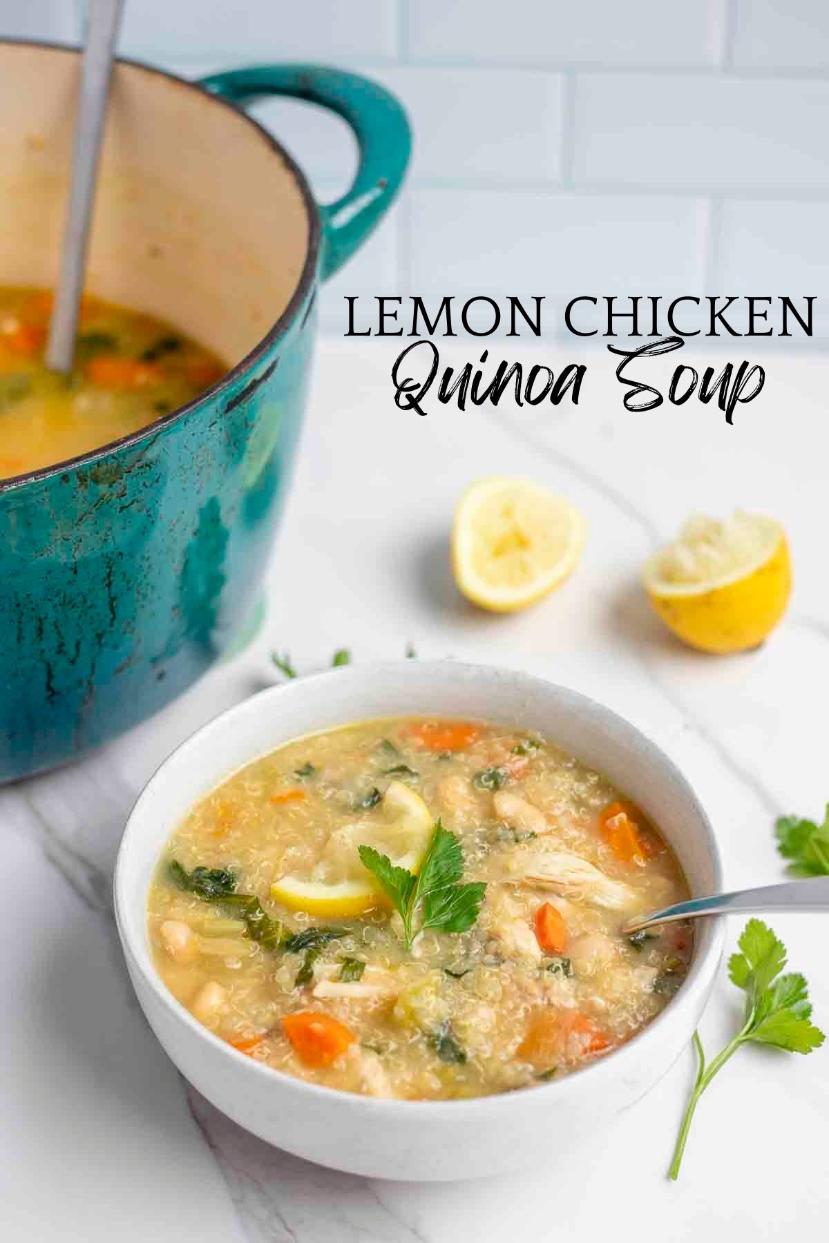Easy Lemon Chicken Quinoa Soup A Blossoming Life