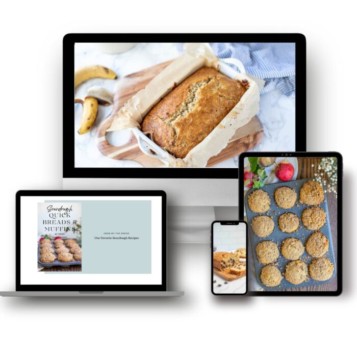 sourdough quick bread ebook displayed on different devices.