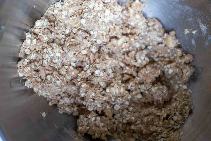 Sourdough crisp topping in a bowl.