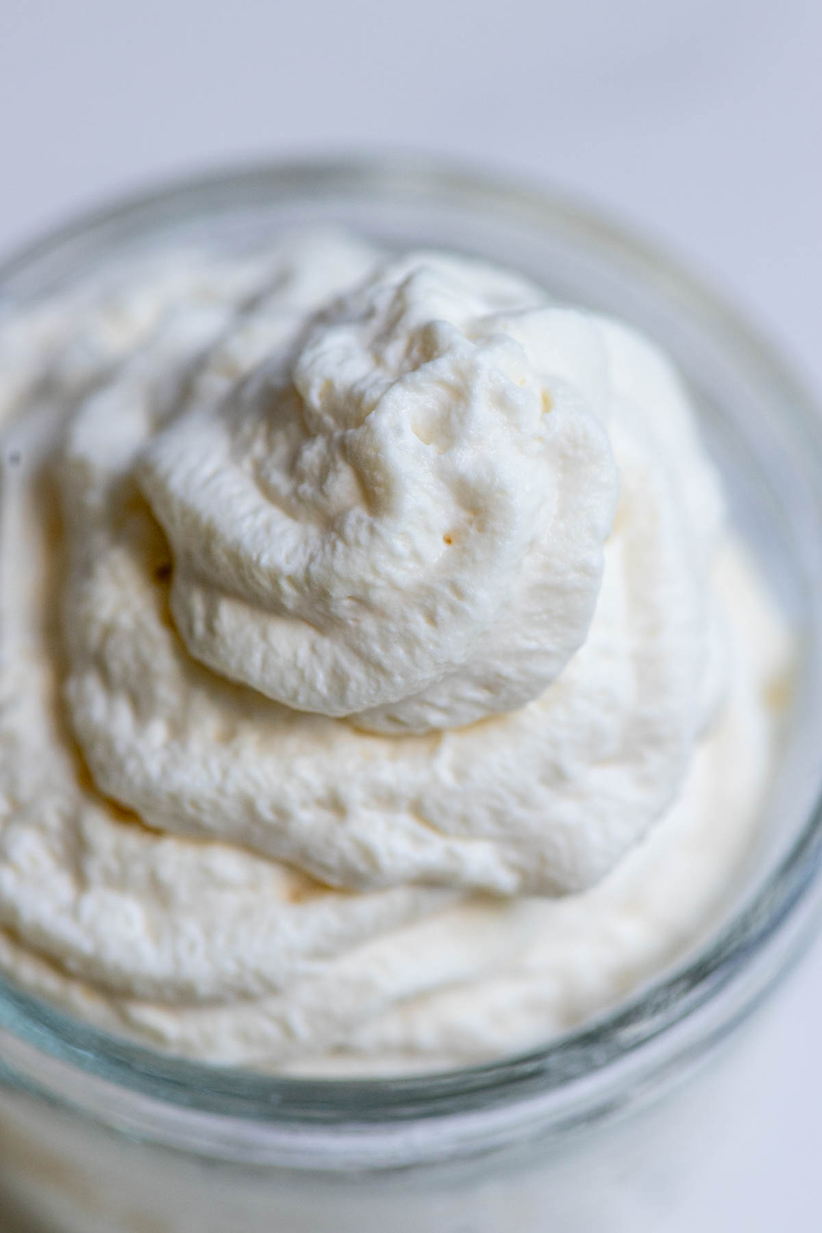 Close up picture of maple whipped cream.