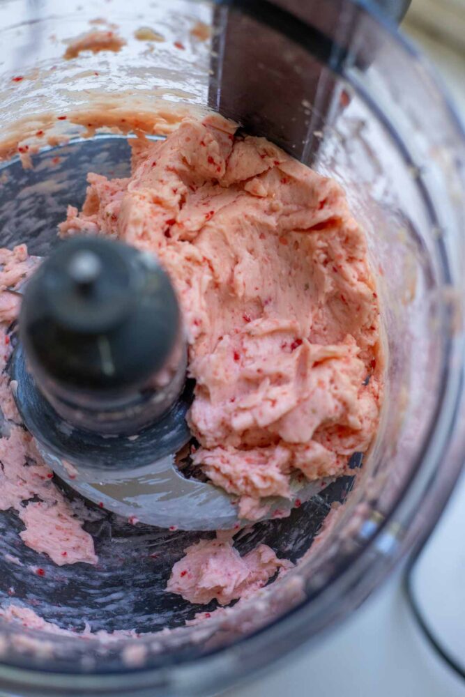 strawberry butter in a food processor.