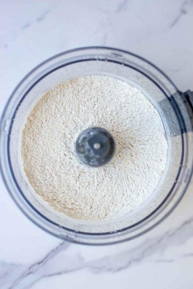 dry ingredients in a food processor.